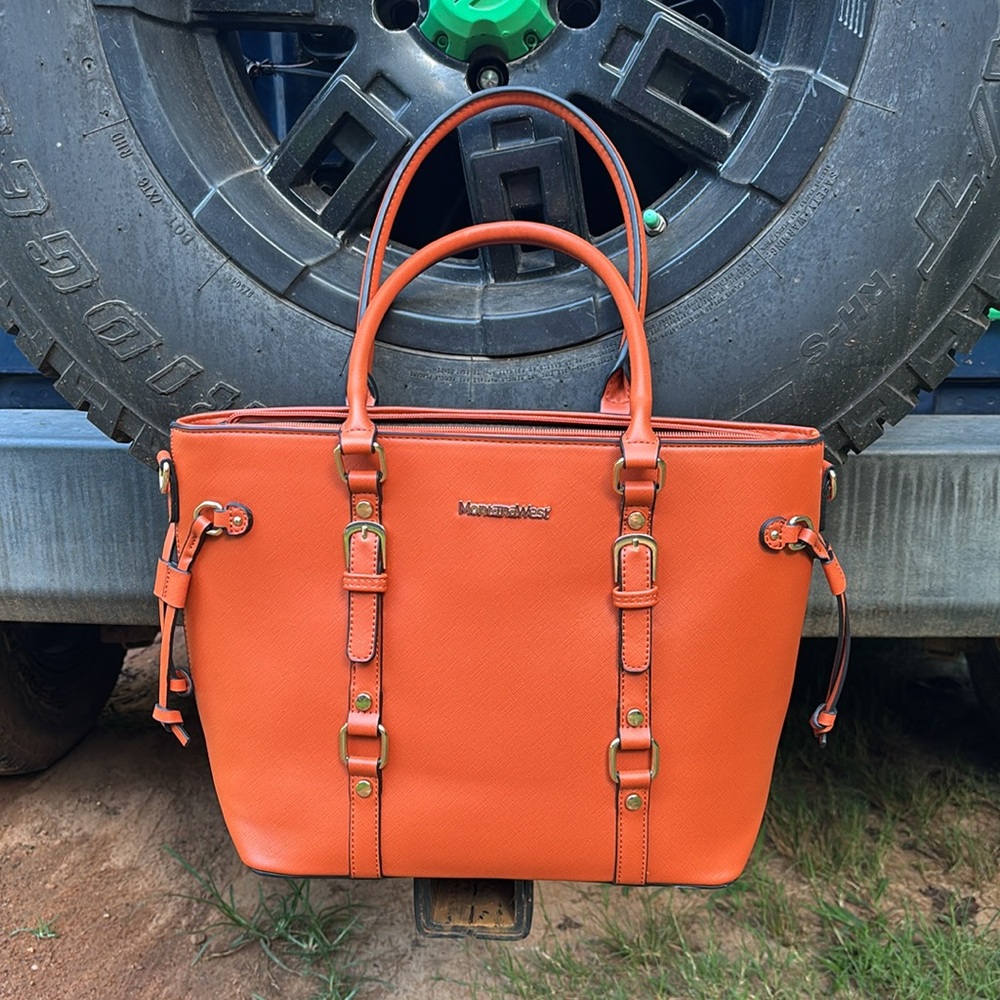 Montana West Select Orange Tote Bag